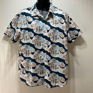 COTTON & CO Hula Girl Hawaiian Short Sleeve Shirt XL